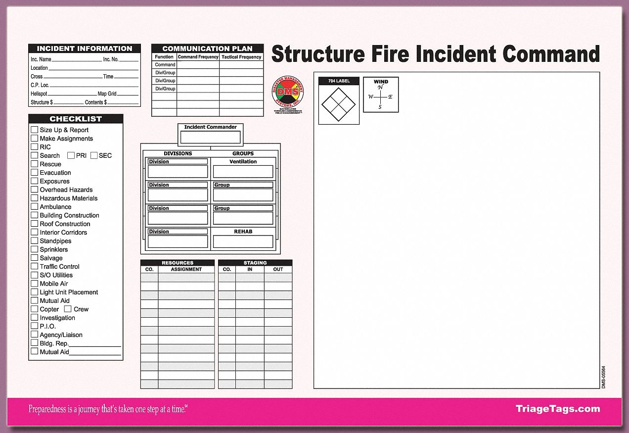 DISASTER MANAGEMENT SYSTEMS 25 PK Structure Fire ICS Worksheet Worksheets Library