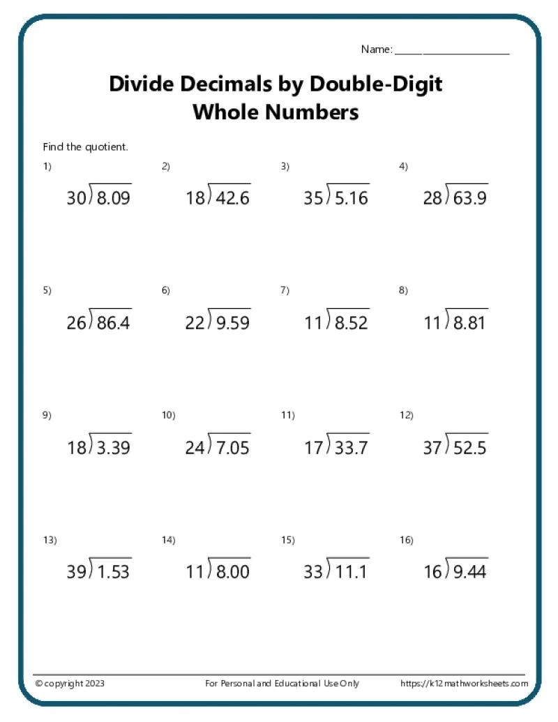 Division Worksheets K12 Math Worksheets