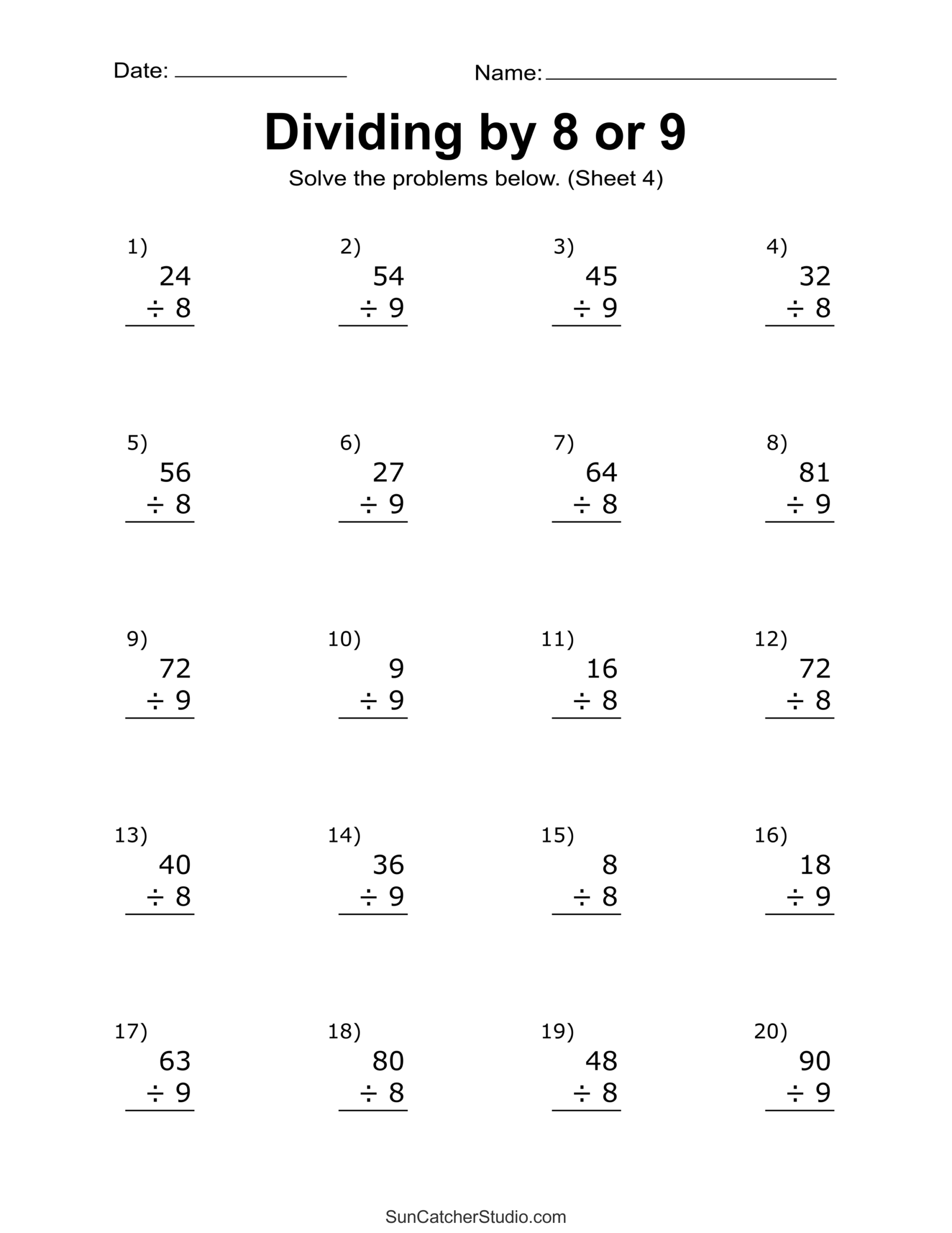 Division Worksheets Problems Free Printable Math Drills Free Printables Monograms Design Tools Patterns DIY Projects