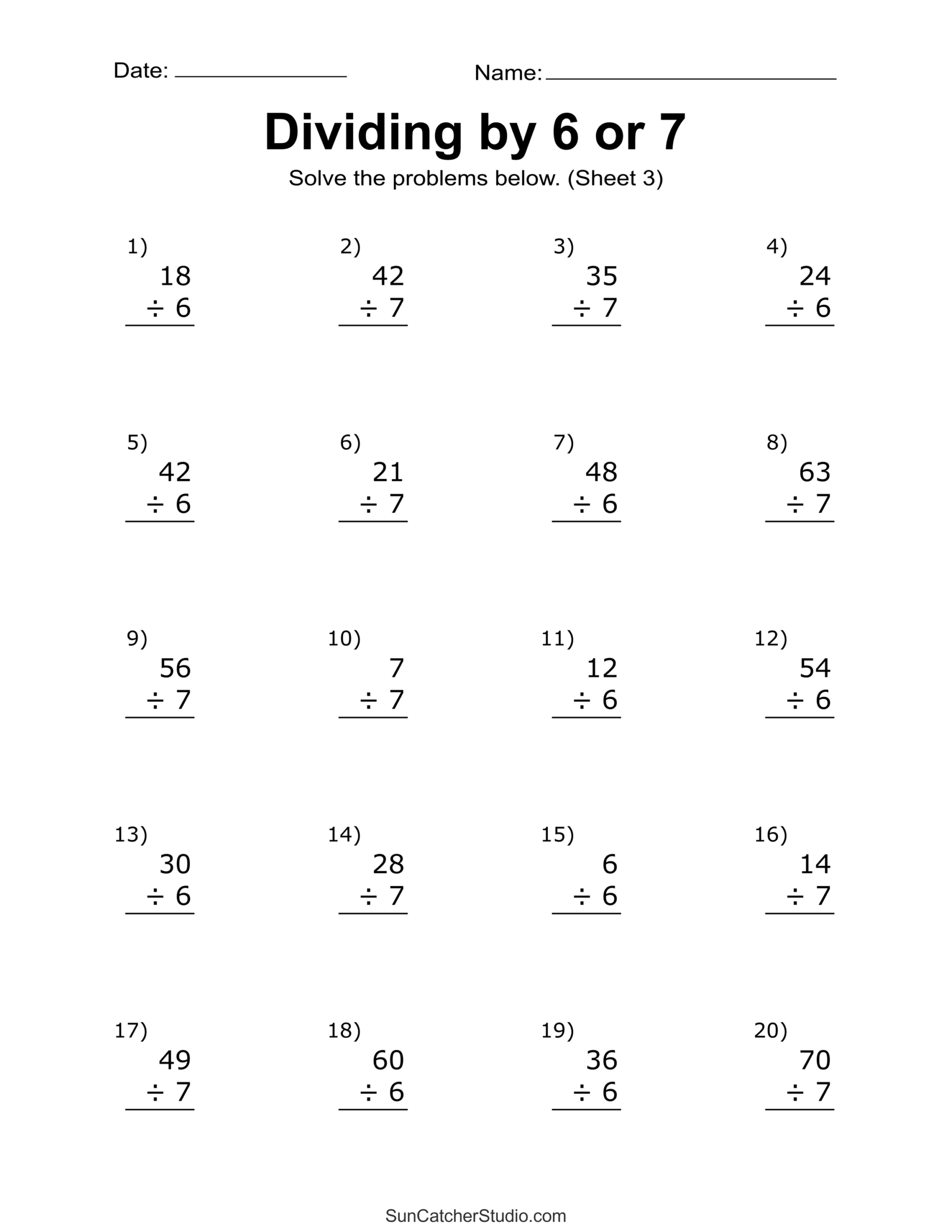 Free Printable Math Worksheets For 3rd Graders