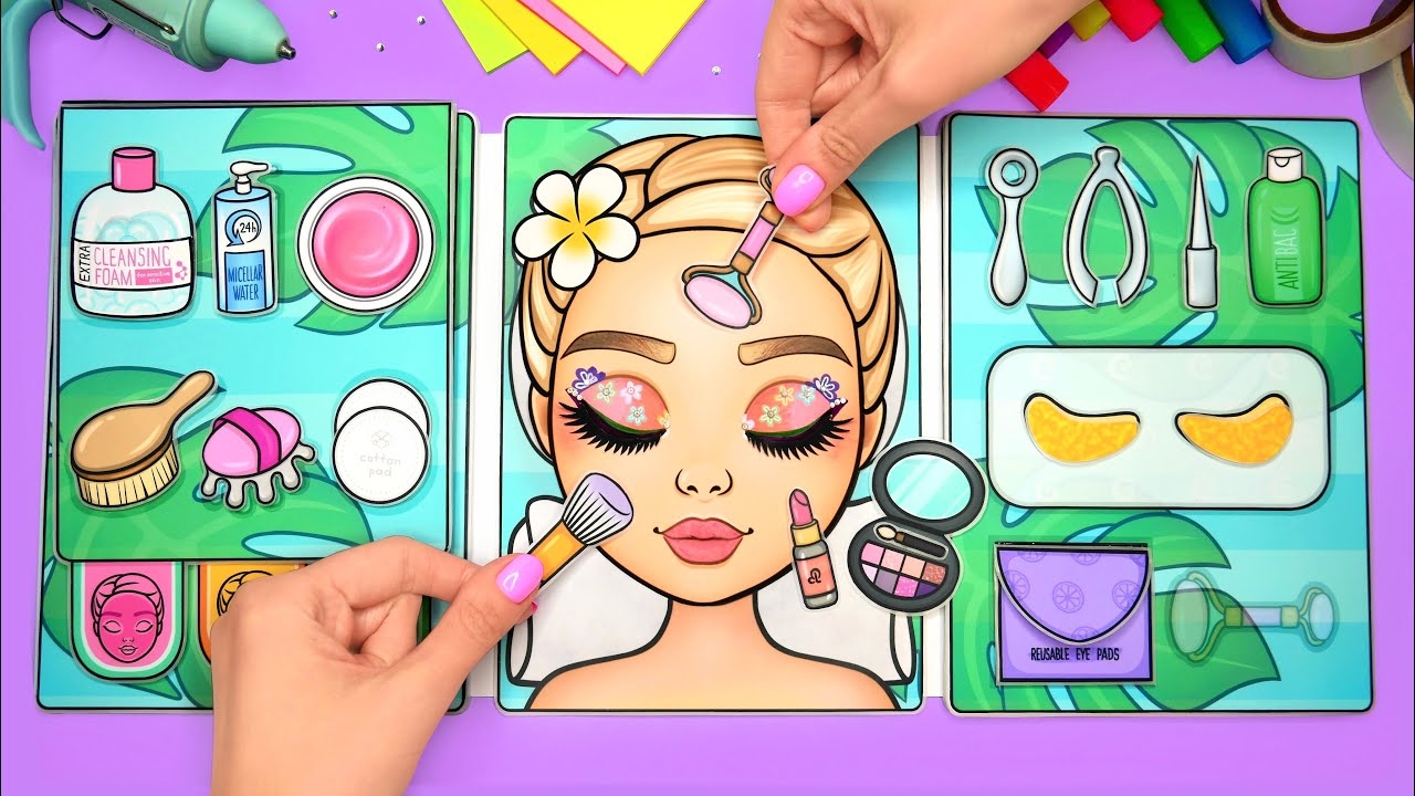 DIY DOLL MAKEUP SKIN CARE Printables Paper Doll Book YouTube