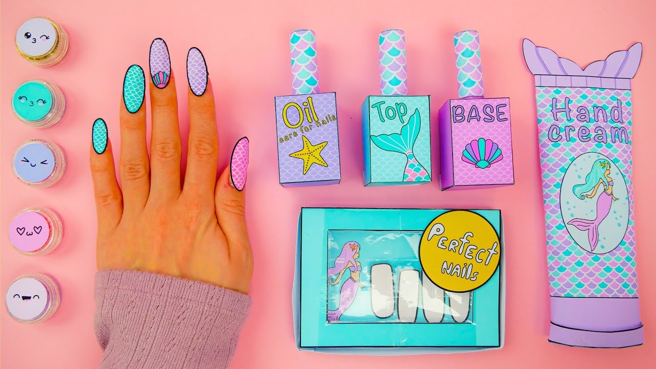 DIY Mermaid Paper Nails Drawing And Playing YouTube