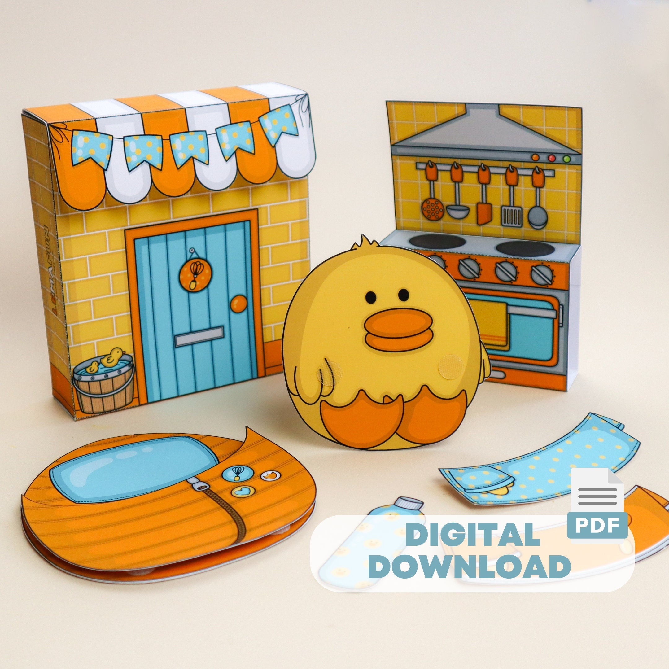 Paper Duck House Printable