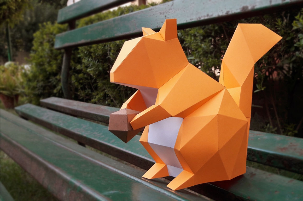 DIY Squirrel Printable 3d Papercrafts By PAPER Amaze TheHungryJPEG