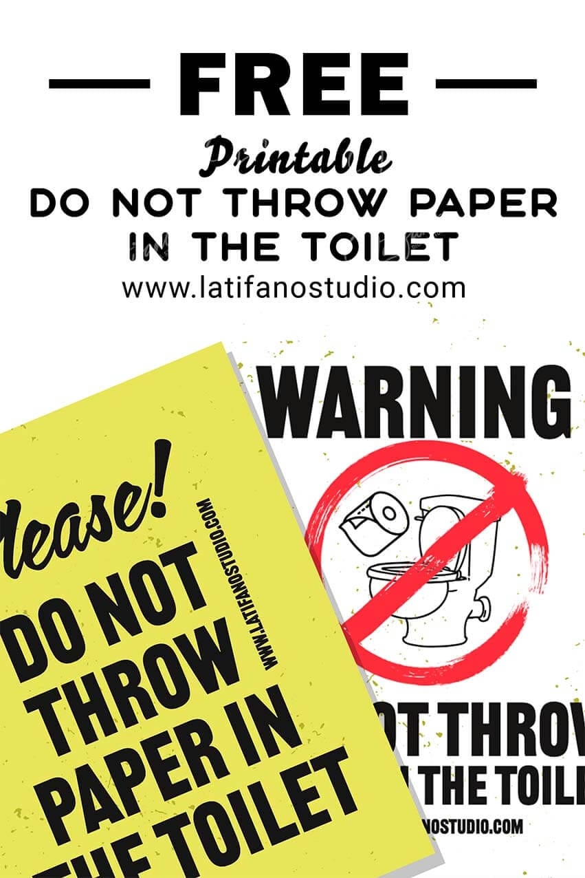 Do Not Throw Paper In The Toilet Signs Free Printable