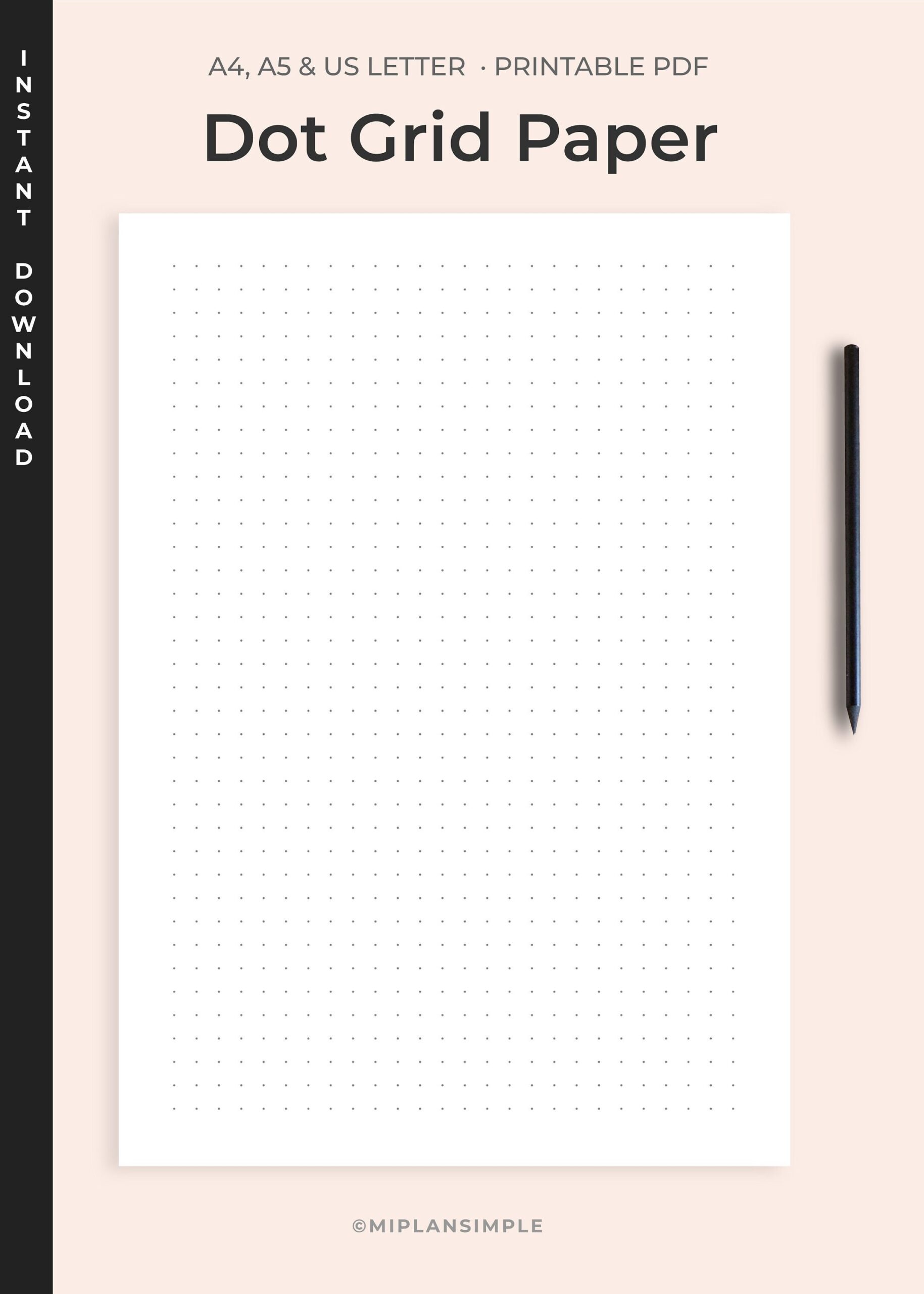 Dot Grid Paper Printable Dot Grid Paper For Bullet Journal Dotted Paper Dotted Page Printable PDF A4 A5 Letter Etsy