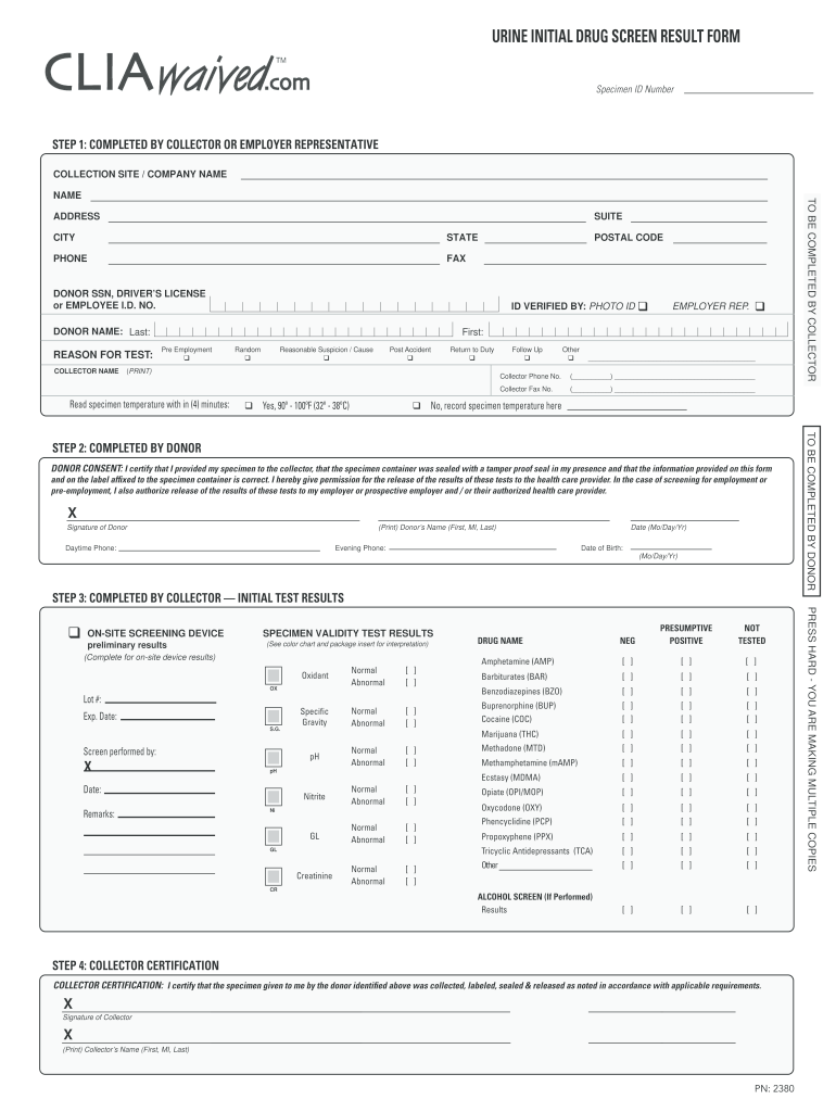 Drug Test Results Form Fill Online Printable Fillable Blank PdfFiller
