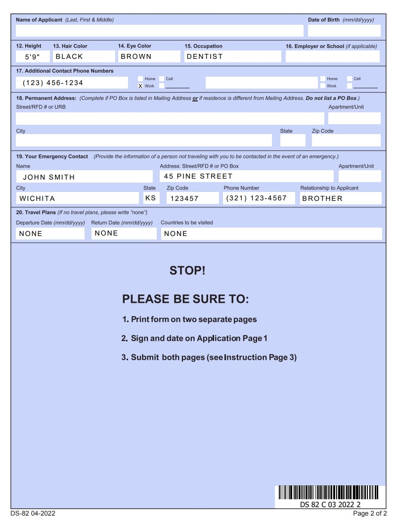 Printable Passport Forms