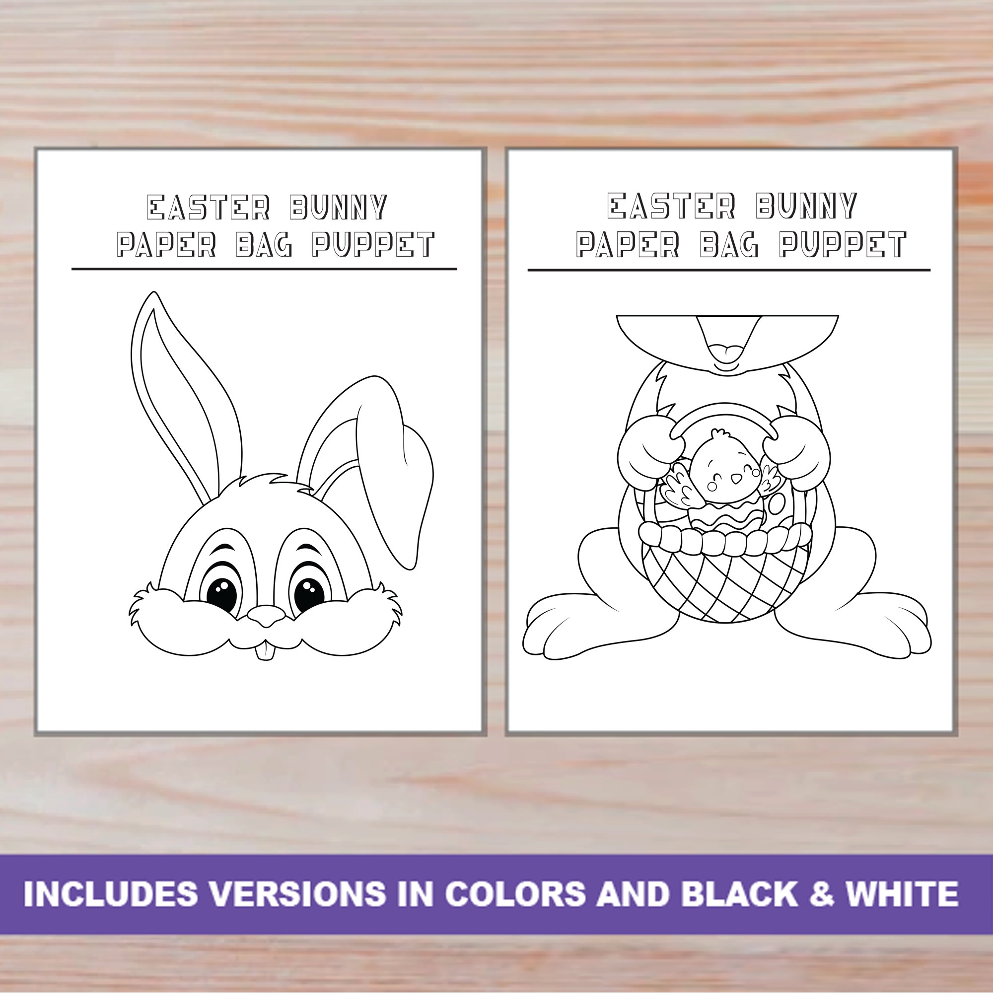 Printable Paper Bag Bunny Template