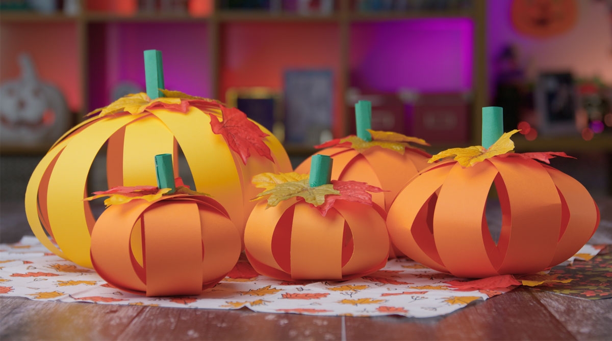 Easy 3D Paper Pumpkins For Fall Craft With Sarah