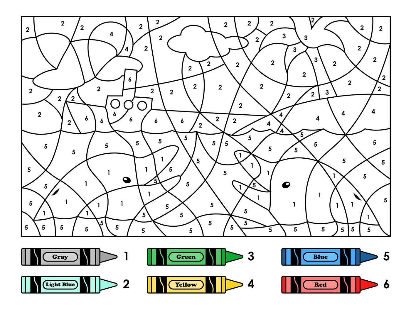 easy color by number for preschool and kindergarten