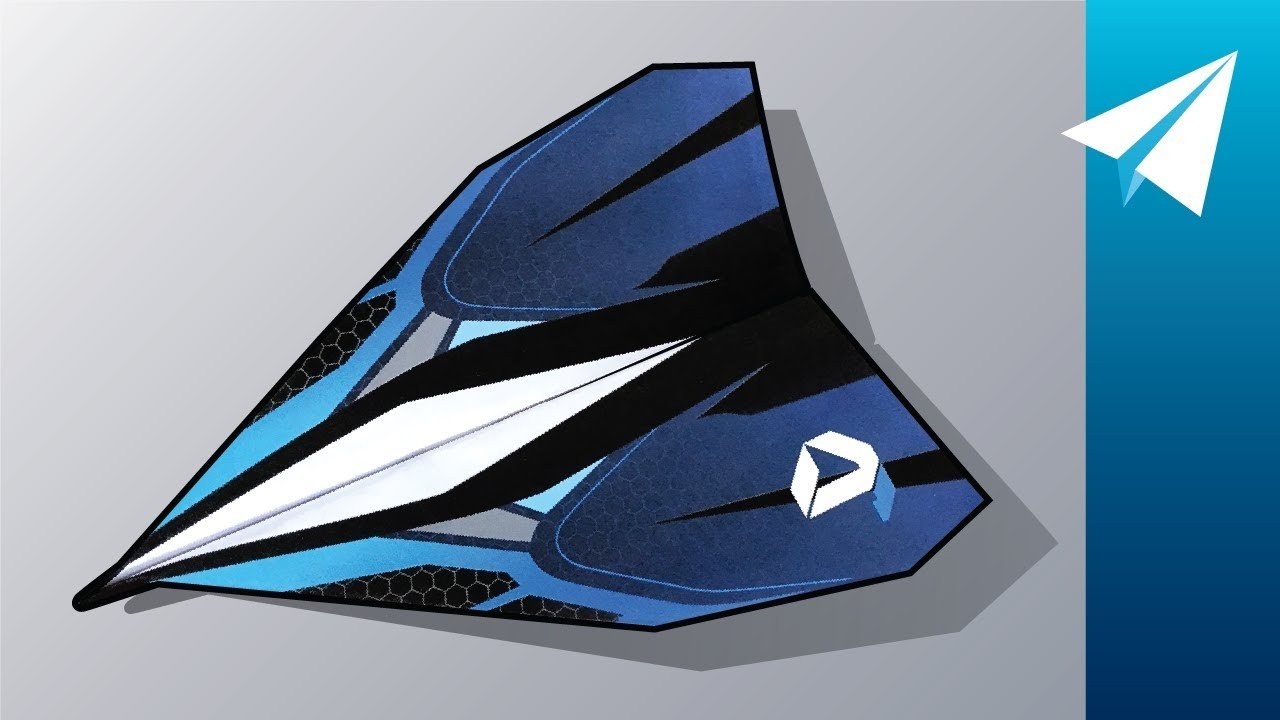 Easy Paper Airplane With A Free Template Blue Baron Designed By JDOrigami YouTube