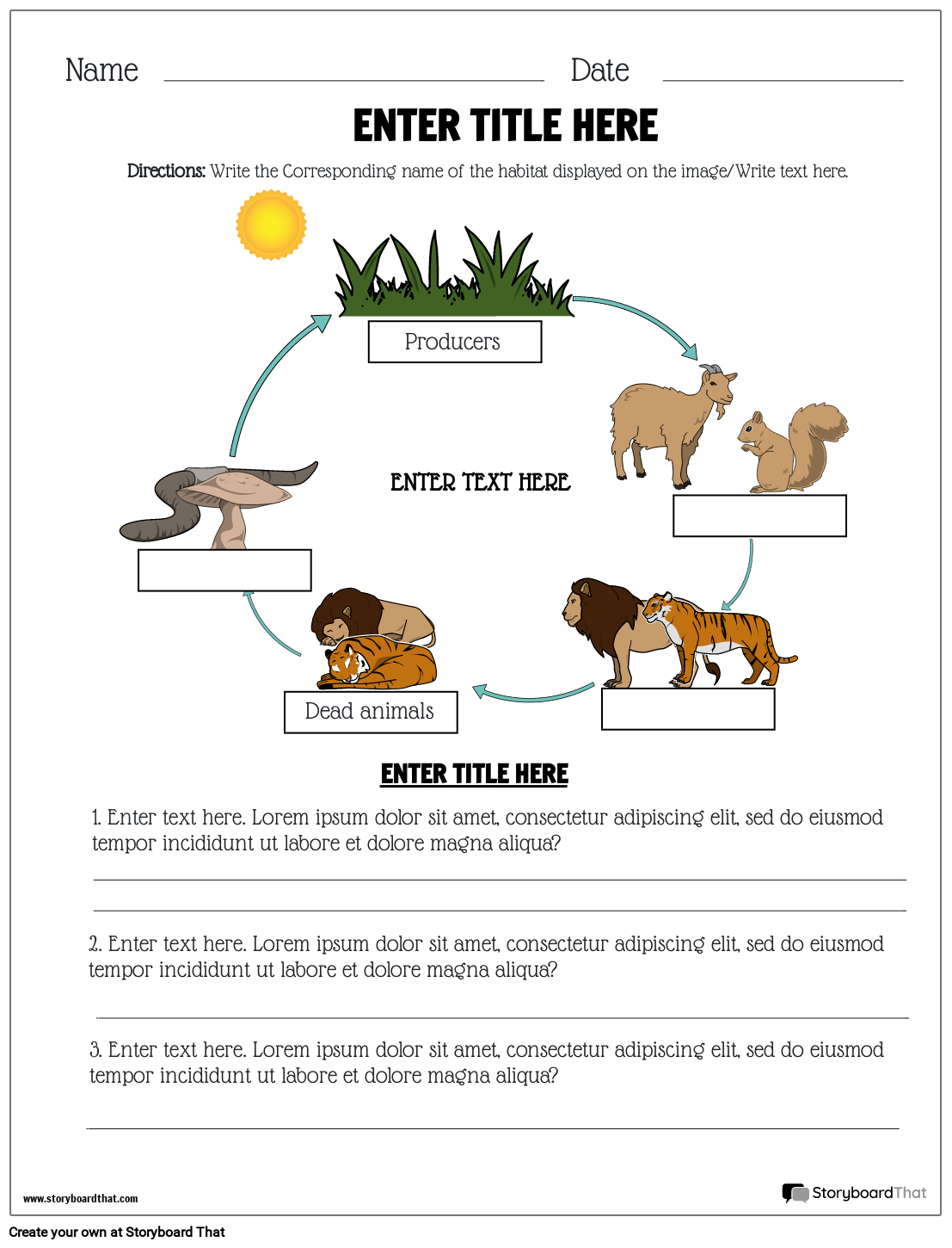 ecosystems worksheets free printable by storyboard that