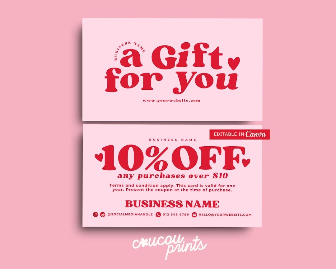 Editable Coupon Card Canva Template Printable Business Promo Card Business Marketing Card Promotional Esthetician Discount Card Sofi Etsy