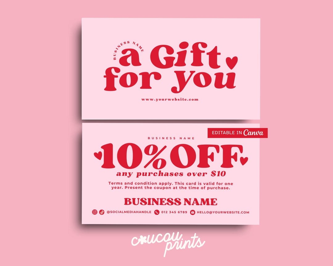 Editable Coupon Card Canva Template Printable Business Promo Card Business Marketing Card Promotional Esthetician Discount Card Sofi Etsy