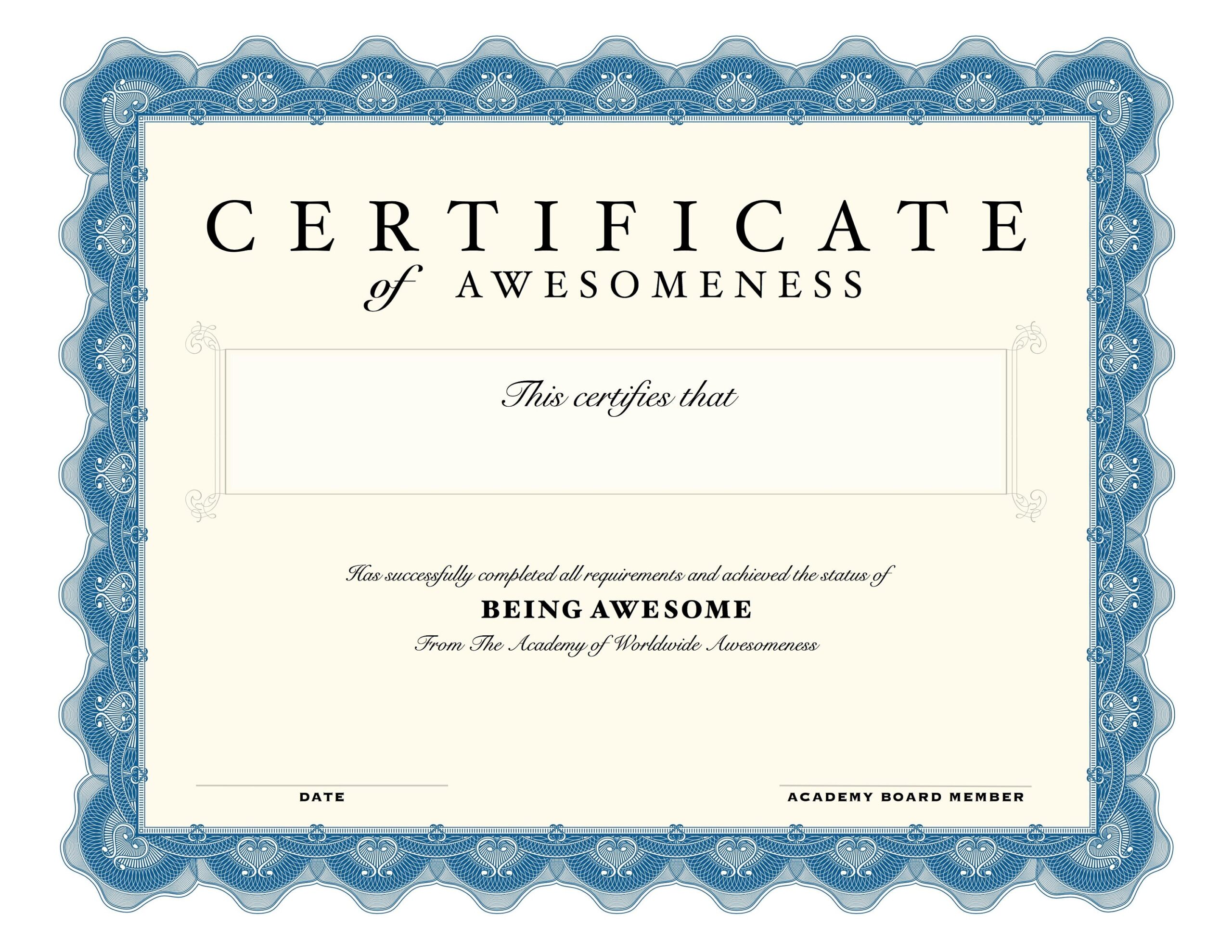 Editable Printable Certificates Certificate Of Awesomeness Instant Download Certificate Award Someone Special With This Great Gift Etsy