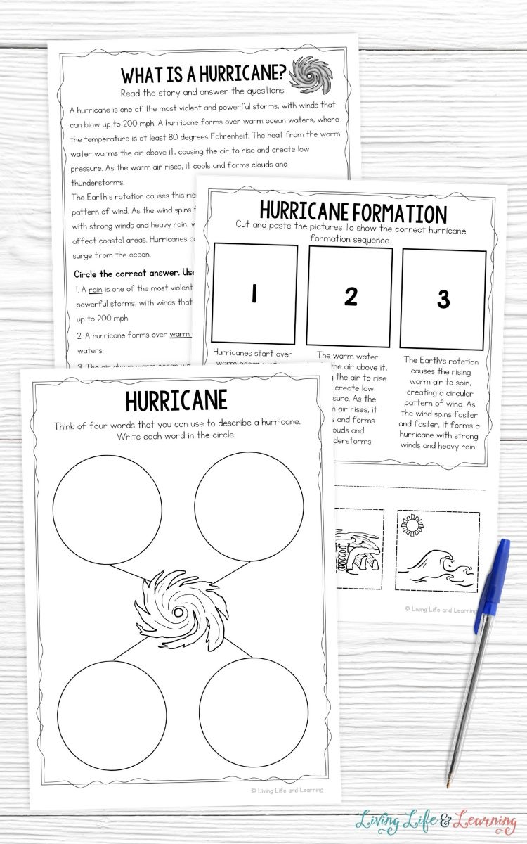 Educational Hurricane Worksheets For Science Lessons