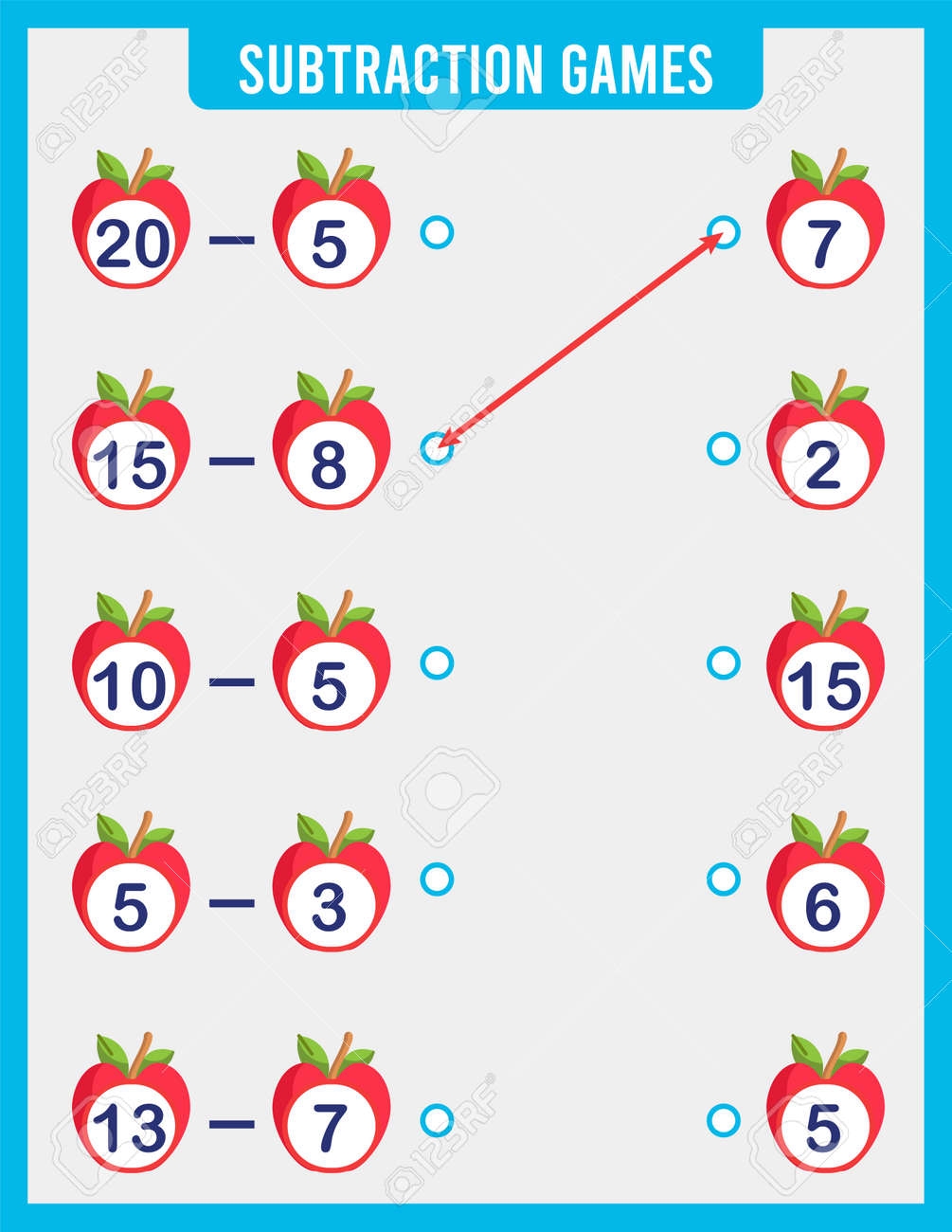 Educational Page For Young Children On Addition And Subtraction Printed Worksheet For Children s Math Textbooks Solve Examples And Write The Numbers Workbook Mathematics Education Royalty Free SVG Cliparts Vectors And Stock Illustration 