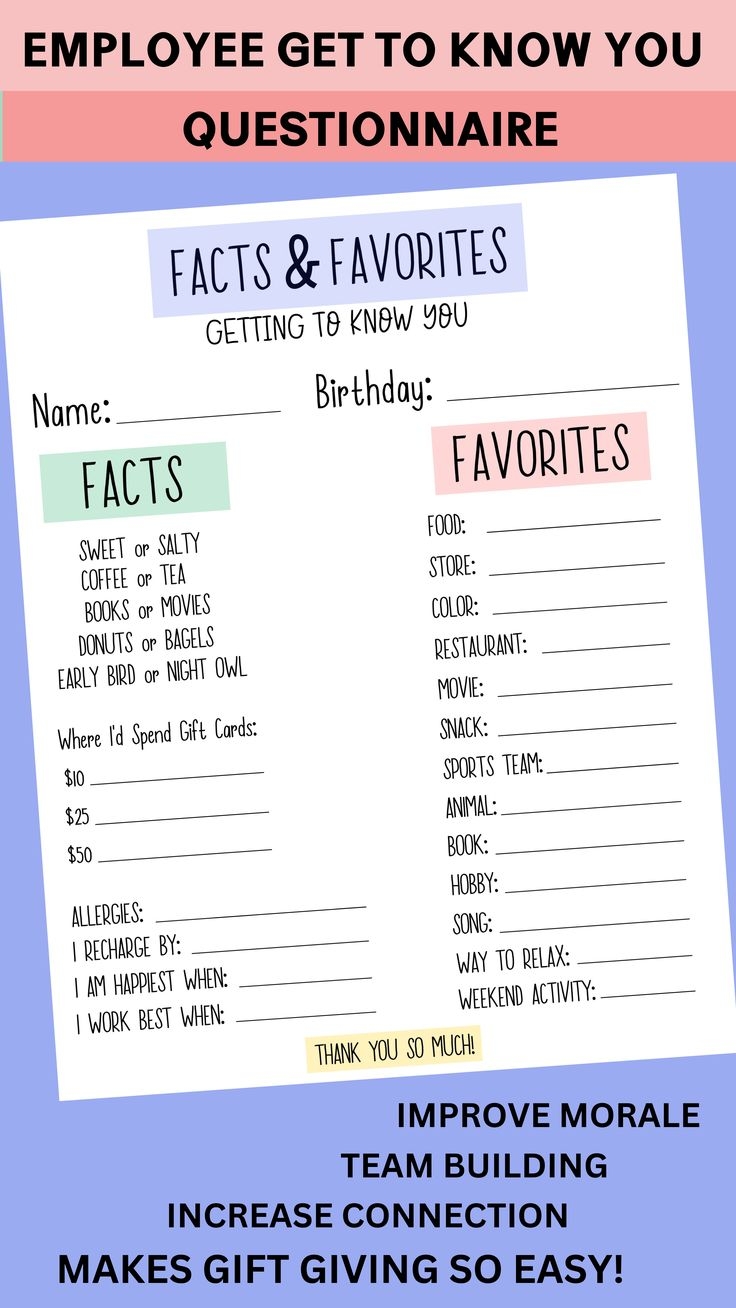 Employee Get To Know You Questionnaire