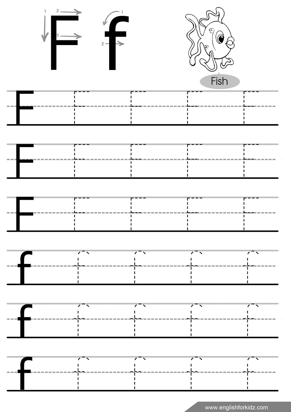 Free Printable Letter F Tracing Worksheets
