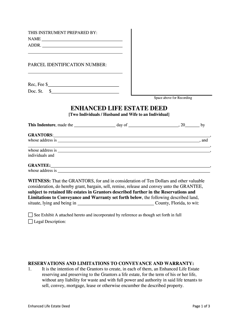 Enhanced Life Estate Deed Florida Pdf Fill Out Sign Online DocHub