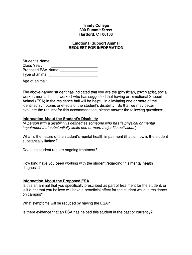 Printable Service Animal Paperwork
