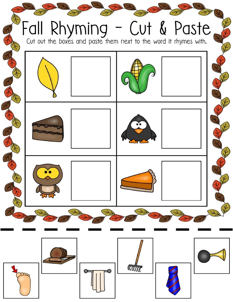 Rhyming Worksheets Free Printable
