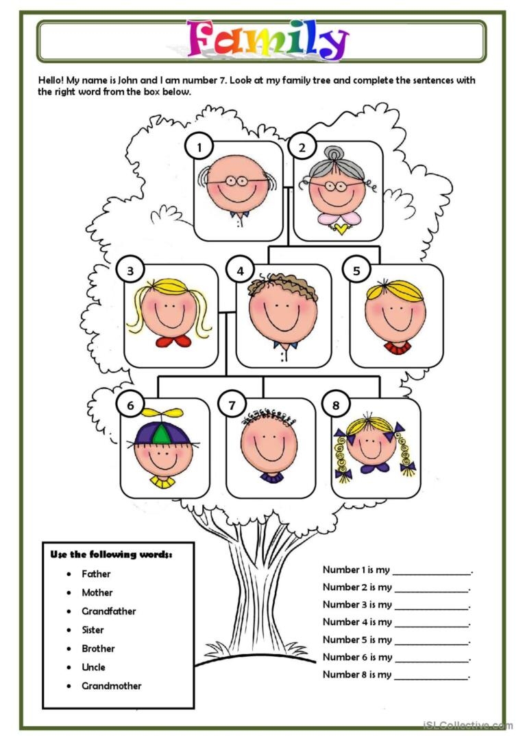 FAMILY English ESL Worksheets Pdf Doc