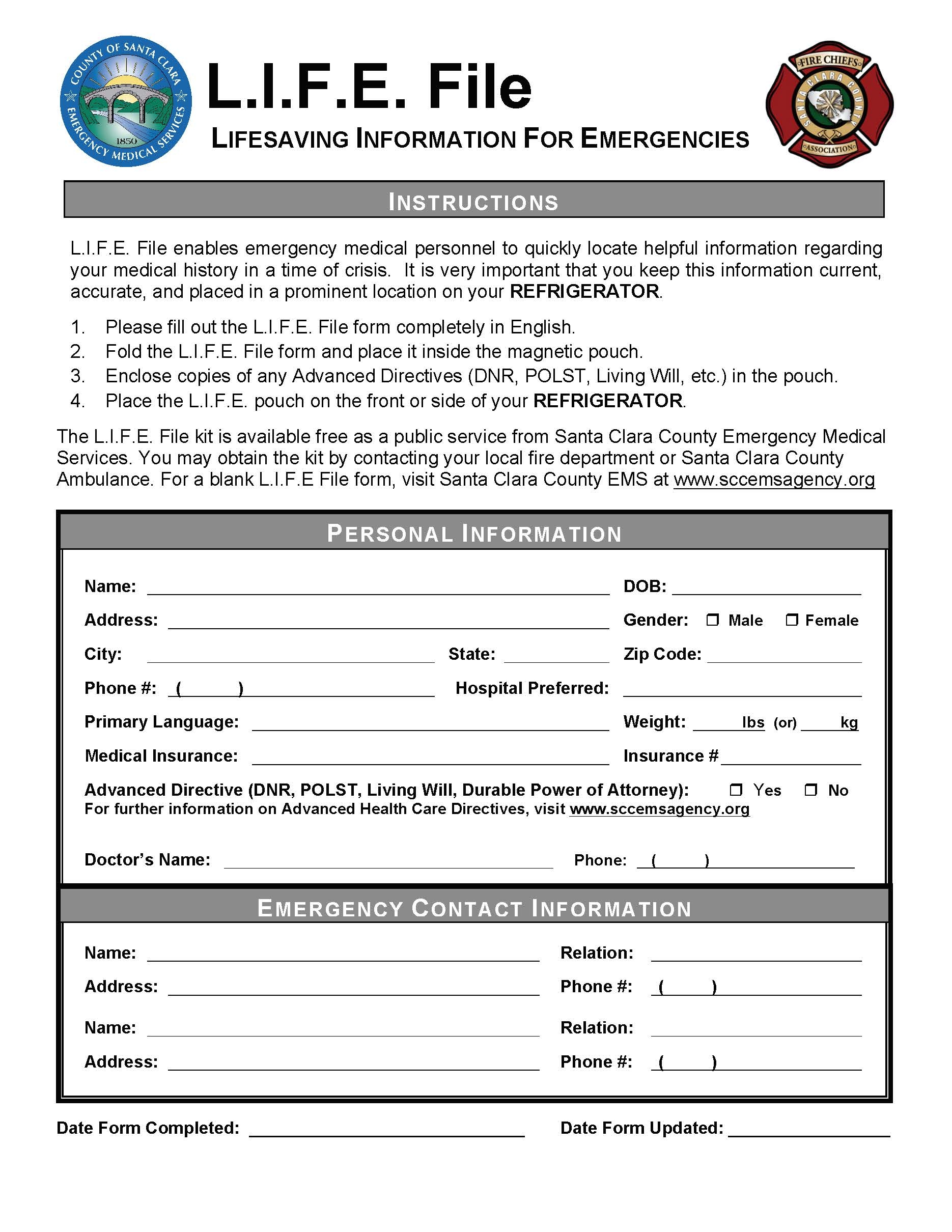 File Of Life Printable Form File Police Report Online Sales San Francisco