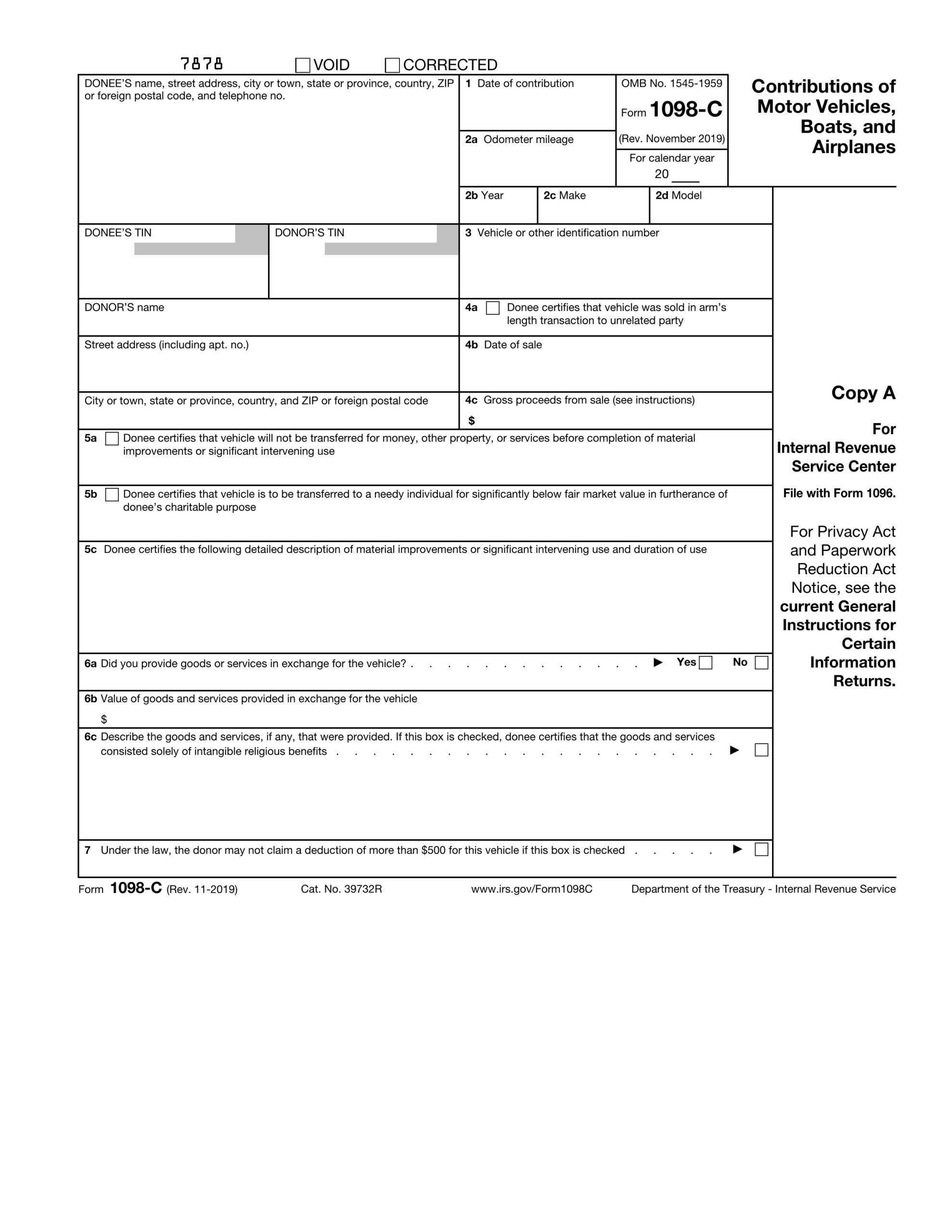 Fill Form 1098 C 2024 2025 Create Edit Official Forms