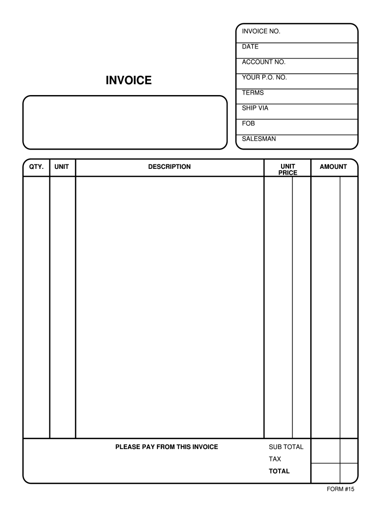 Printable Blank Invoice Forms