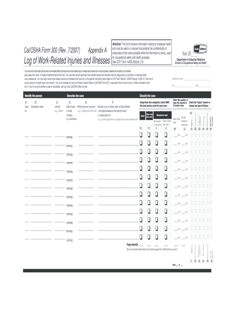 Fillable Osha Form 300a Fill Out Sign Online DocHub