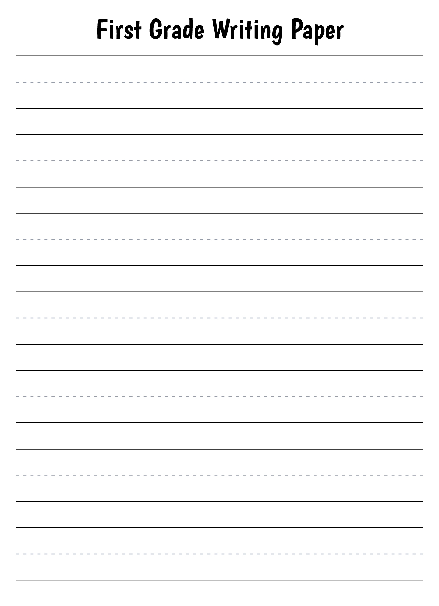 Lined Paper Printable Kindergarten