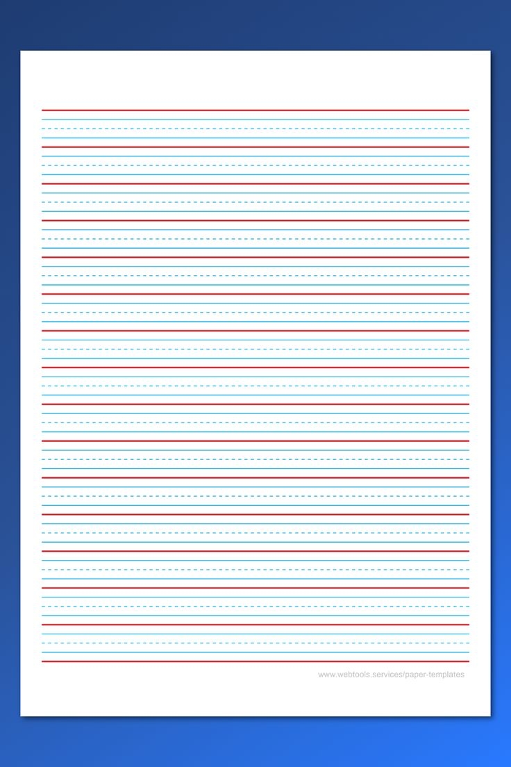 Free Printable Paper Kindergarten Blue And Red Lines For Writing