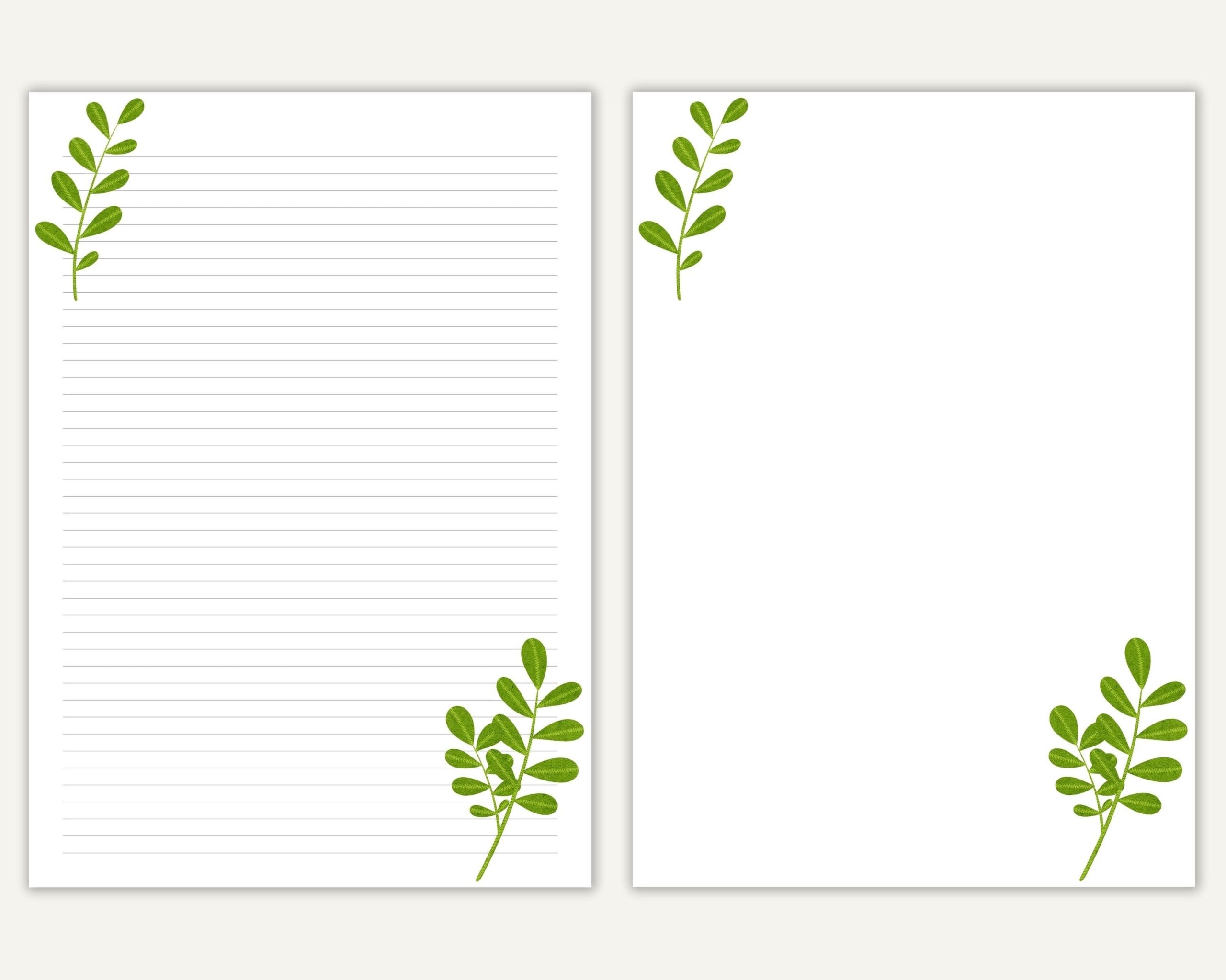 Floral Printable Letter Paper Line Sheet Writing Paper Printable Letter Writing Set Line Sheet Printable Paper Letter Writing Paper Etsy