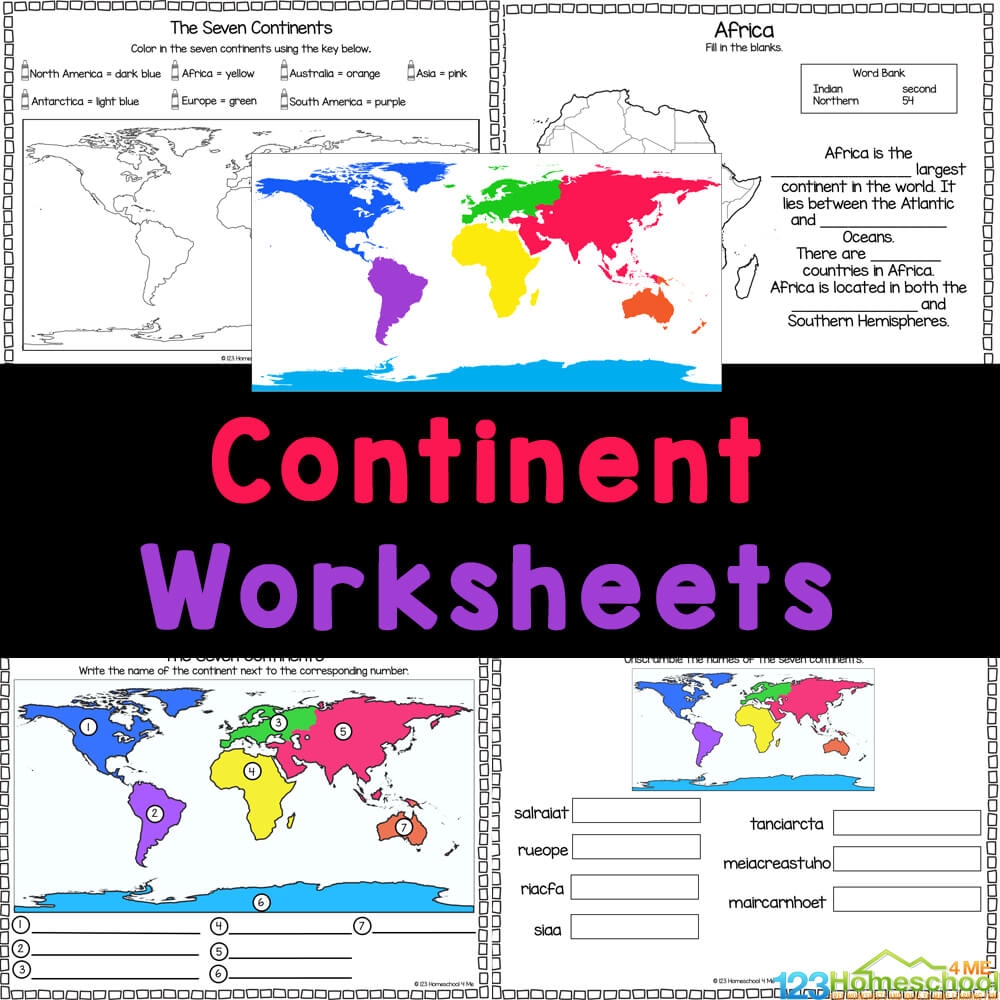 Printable Continents And Oceans Worksheet Pdf