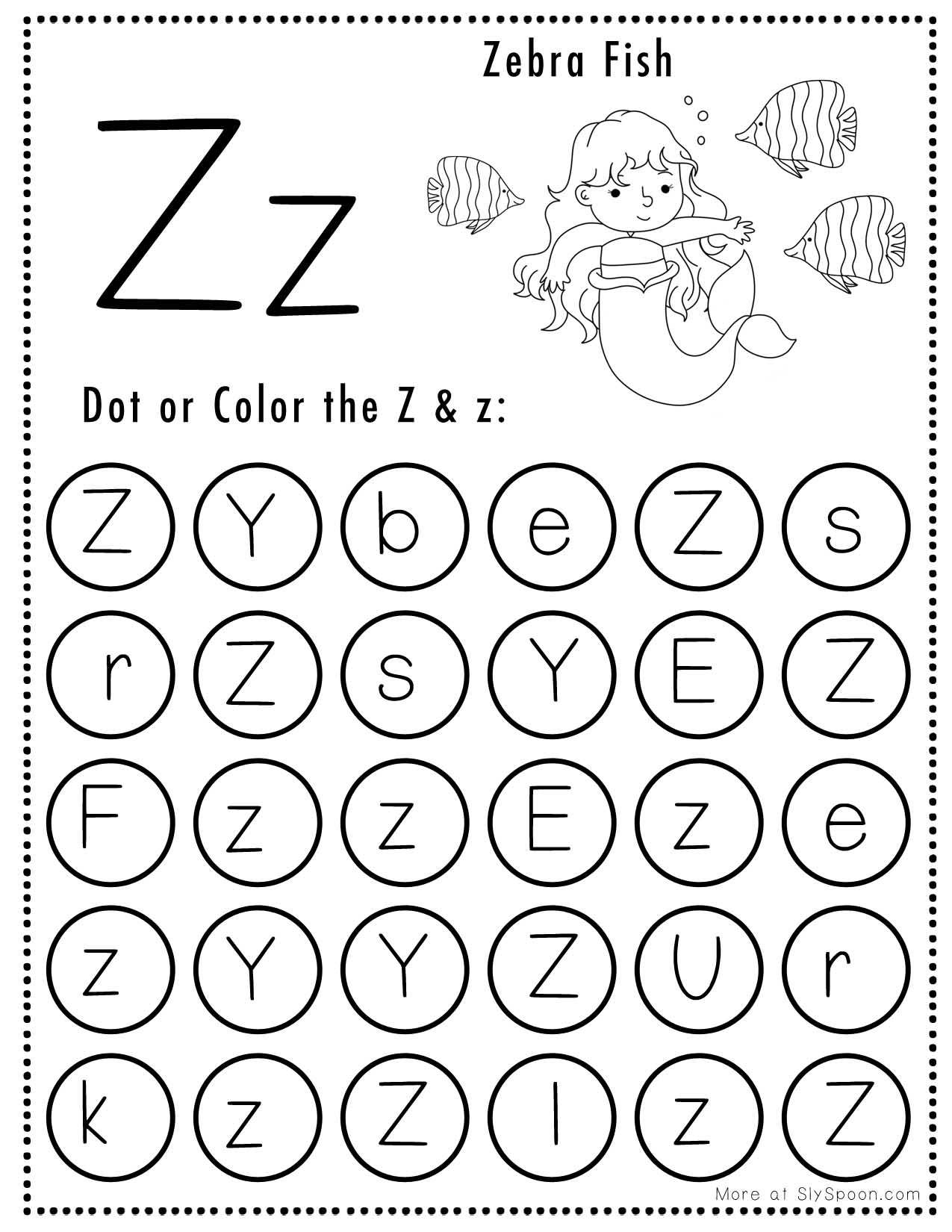 Free Printable Letter Z Worksheets For Kindergarten