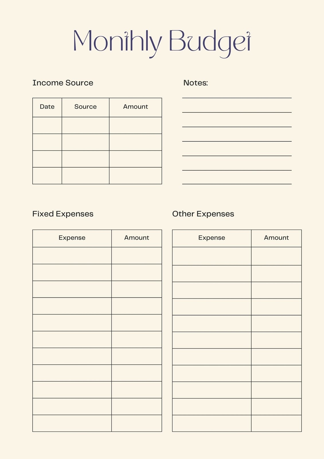 Printable Budget Worksheets Free