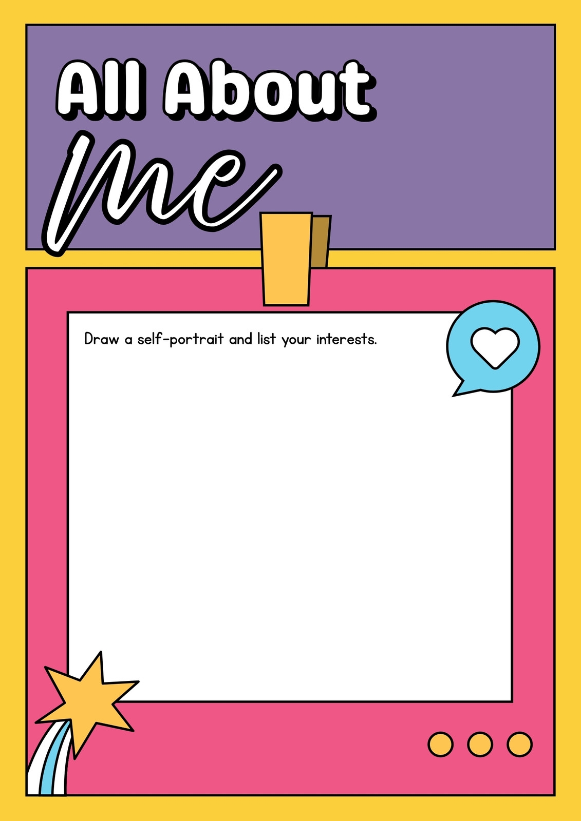 Free And Printable All About Me Worksheet Templates Canva