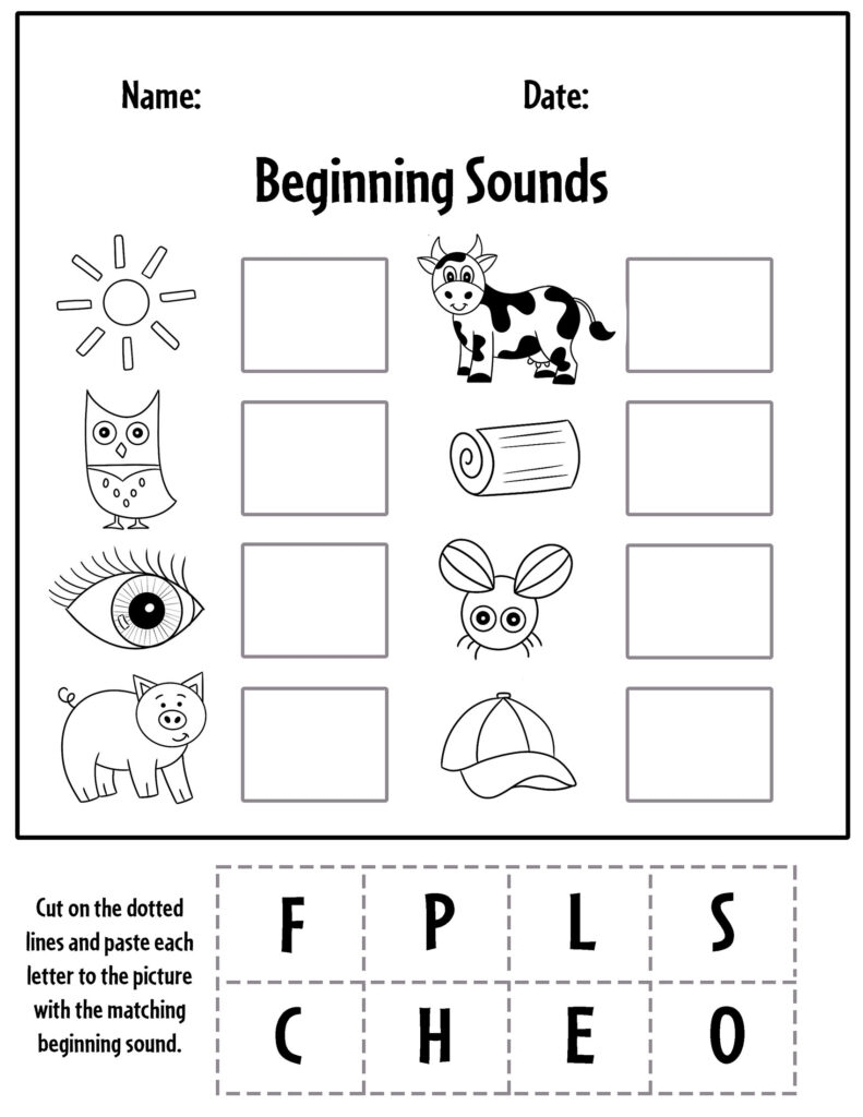 free beginning sounds worksheets for preschool the hollydog blog