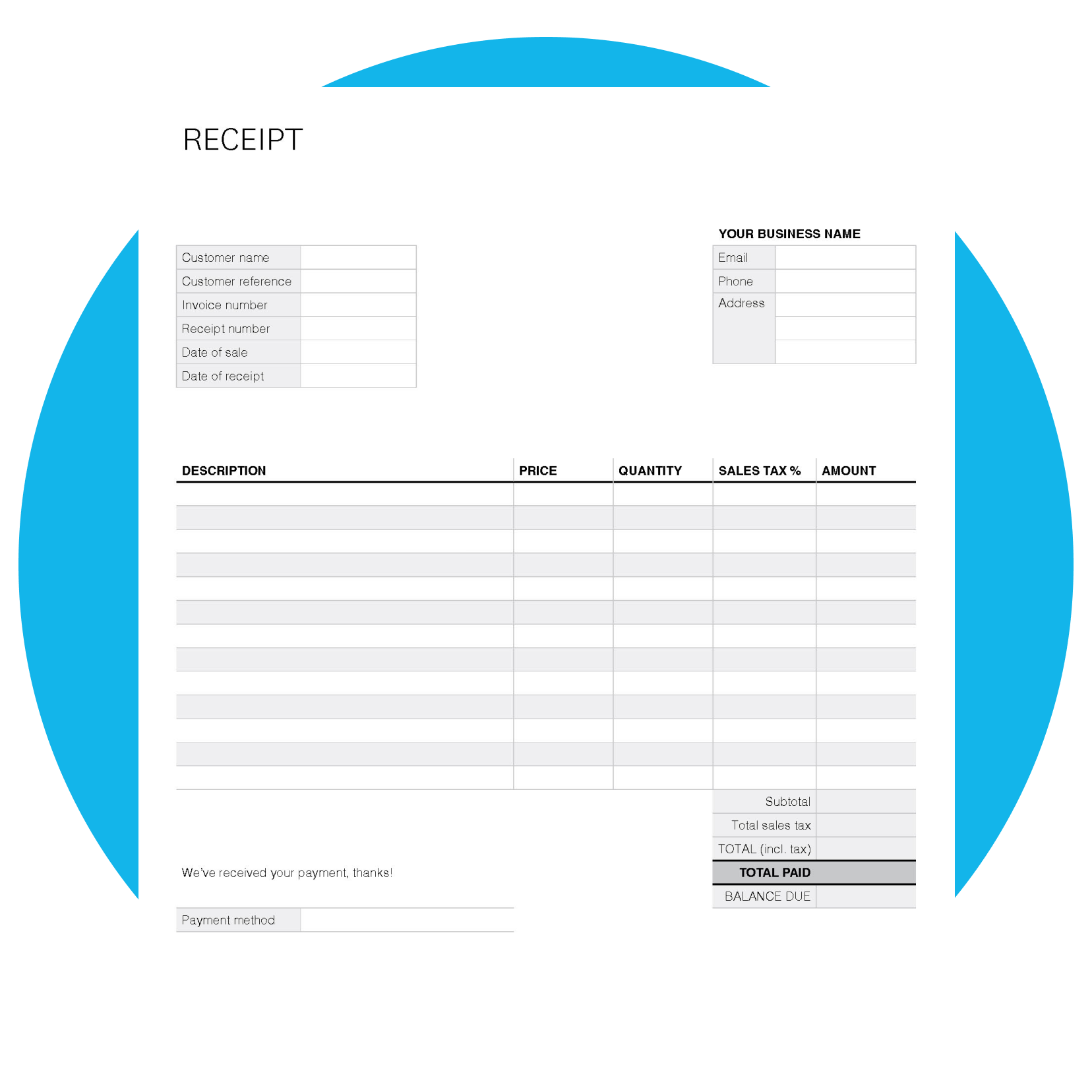 Free Cash Receipt Template Xero CA