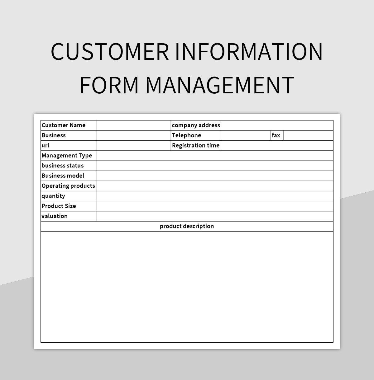 Free Customer Information Templates For Google Sheets And Microsoft Excel Slidesdocs