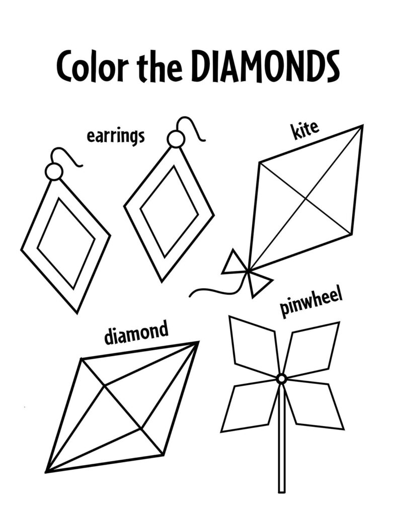 free diamond worksheets for preschool the hollydog blog