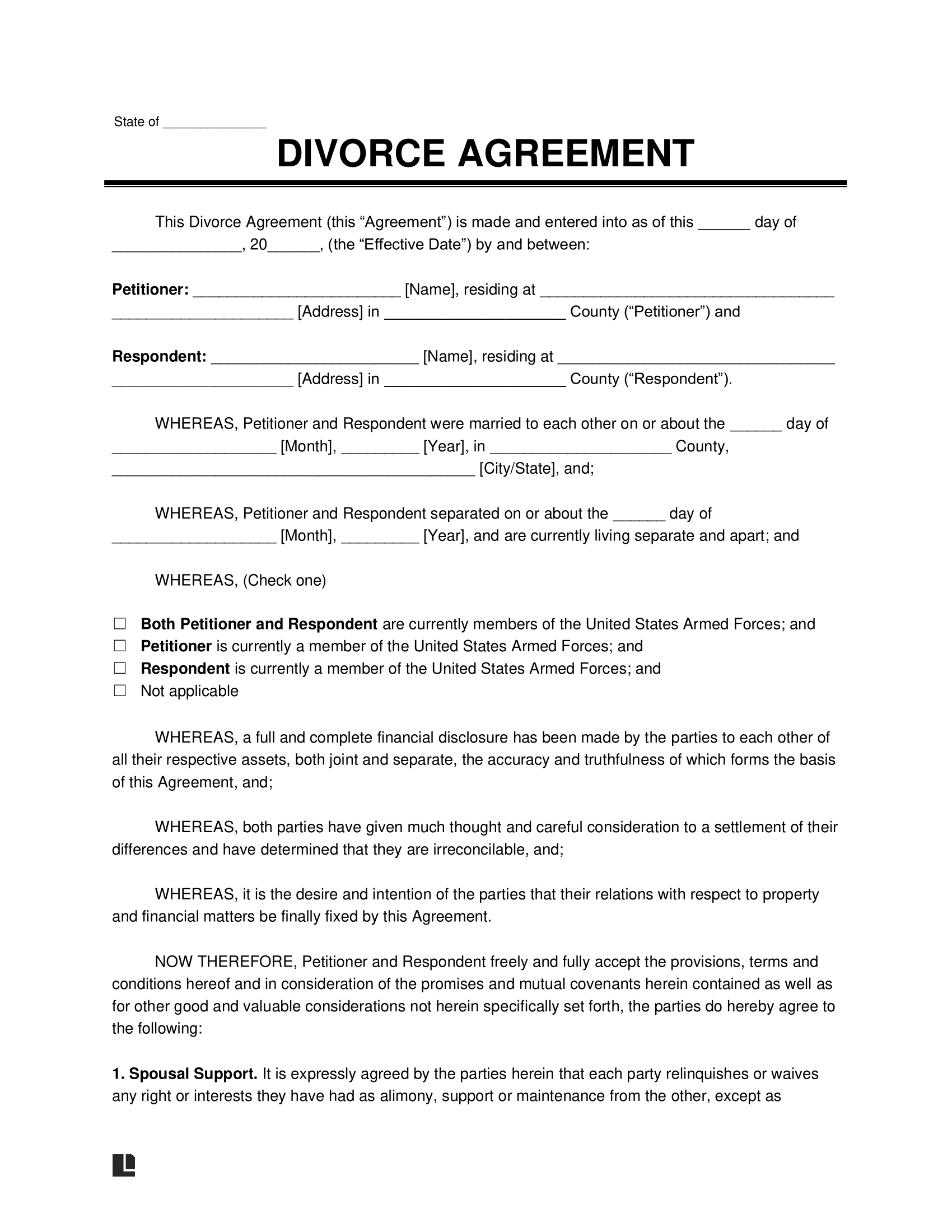 Printable Fake Divorce Papers