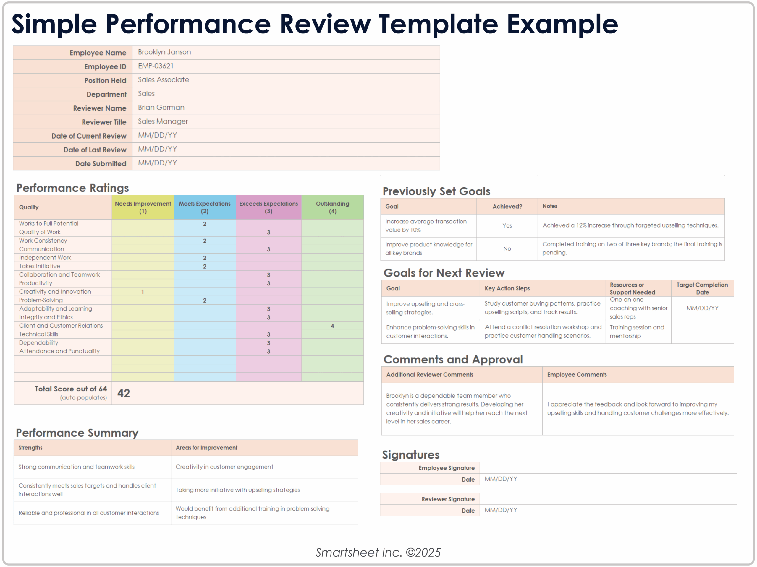 Printable Employee Evaluation Form