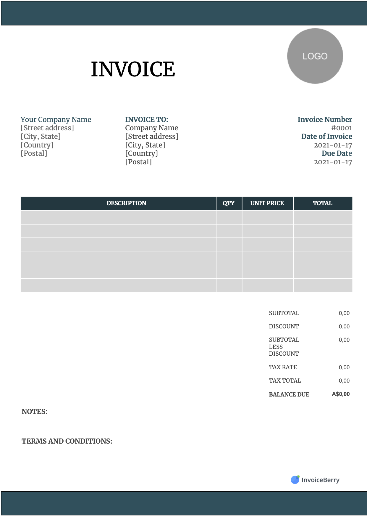 Free Invoice Forms Printable