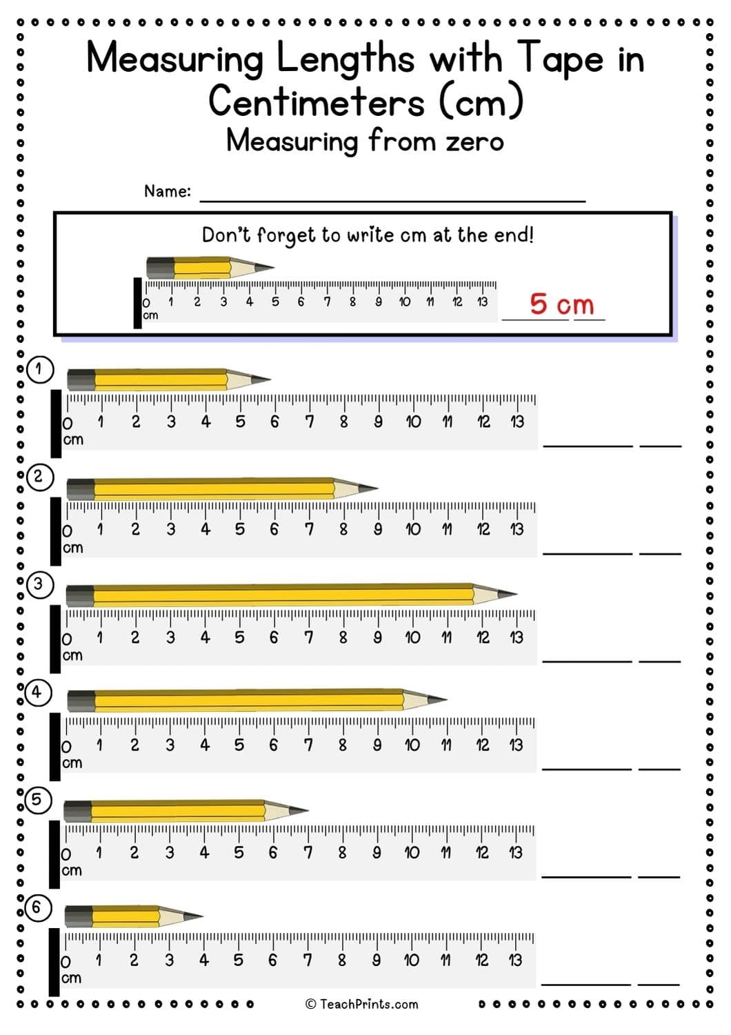 Free Measuring Tape Worksheets Teach Prints
