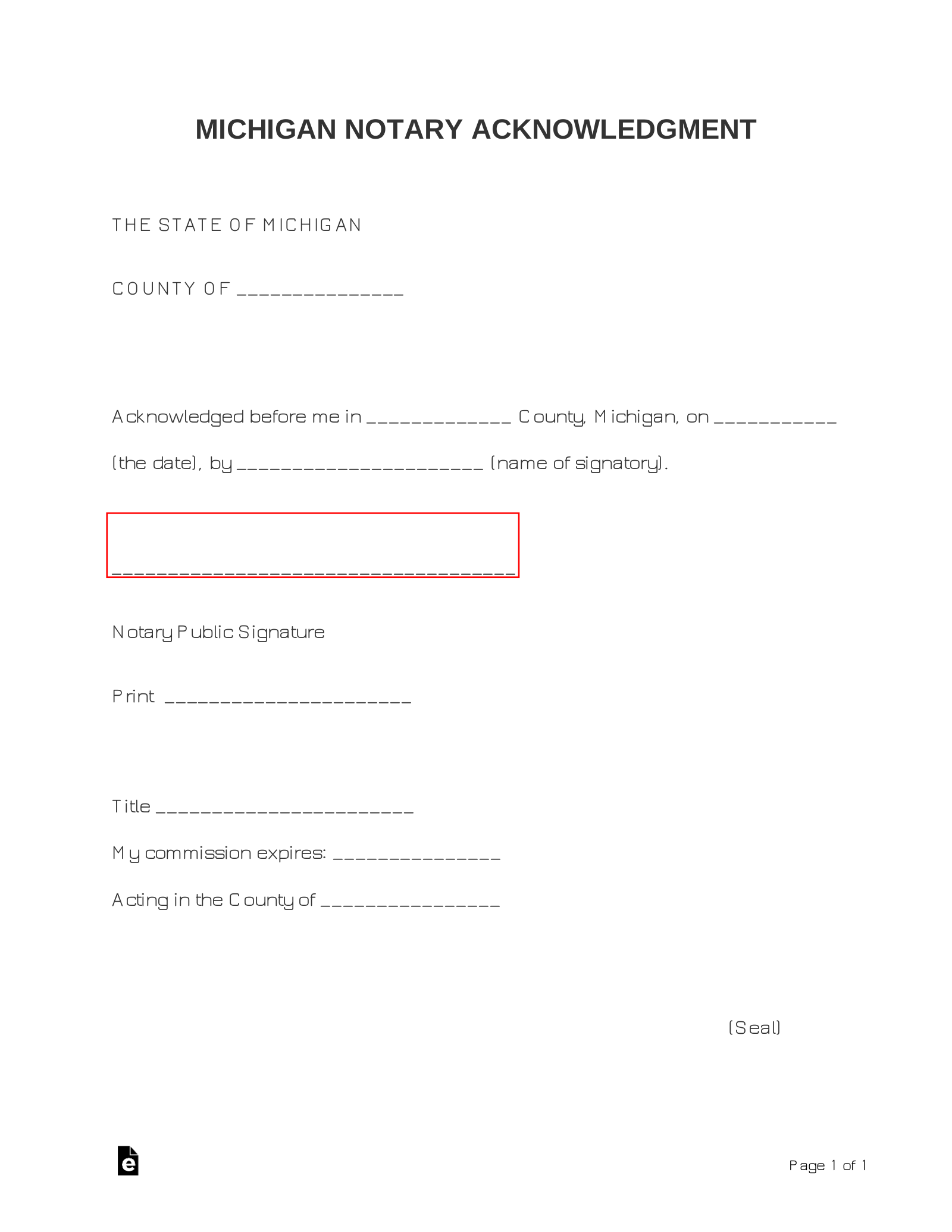 Printable Notary Forms