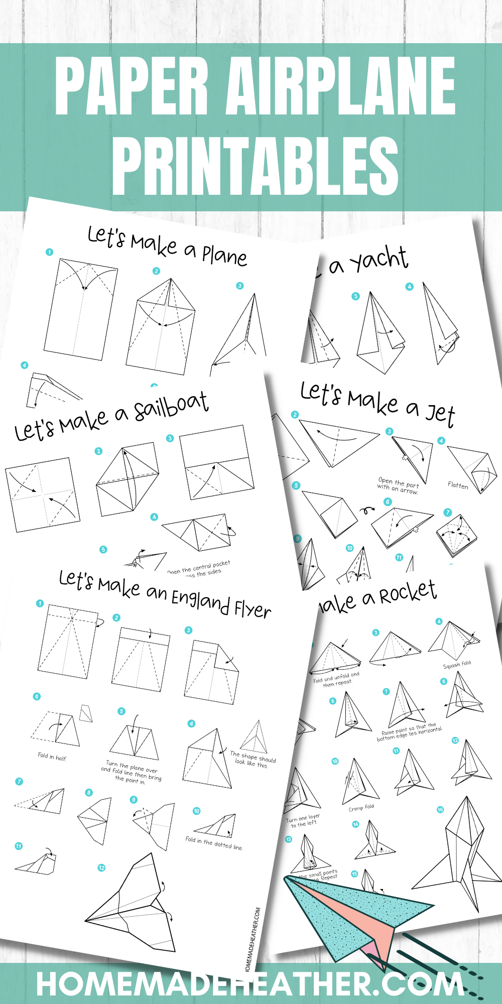 Paper Airplane Template Printable