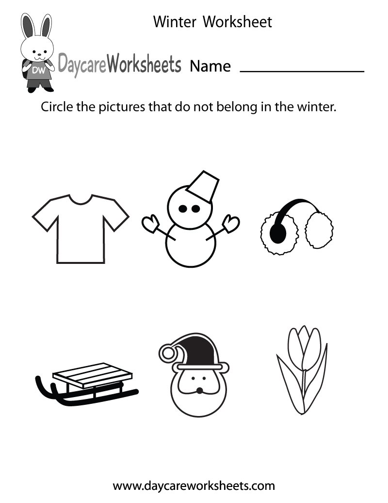 Free Printable Winter Worksheets For Preschool